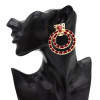 E-4898 3 Colors Trendy Suede Round Drop Earrings For Women Jewelry Jewelry