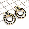 E-4898 3 Colors Trendy Suede Round Drop Earrings For Women Jewelry Jewelry