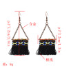 E-4900 4 Colors Ethnic African Tribal  Cotton Thread Long Tassel Drop Earrings for Women Boho Wedding Party Jewelry
