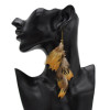 E-4901 3 Styles Colorful Brown Feather Shell Pendant Long Tassel Drop Earrings for Women Boho Party Jewelry