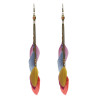 E-4901 3 Styles Colorful Brown Feather Shell Pendant Long Tassel Drop Earrings for Women Boho Party Jewelry