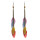 E-4901 3 Styles Colorful Brown Feather Shell Pendant Long Tassel Drop Earrings for Women Boho Party Jewelry