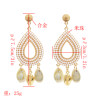 E-4906 6 Colors Ethnic Bohemian Full Acrylic Beads Water Drop Shaped Dangle Earrings Shells Tassel for Women Boho Festival Party Jewelry