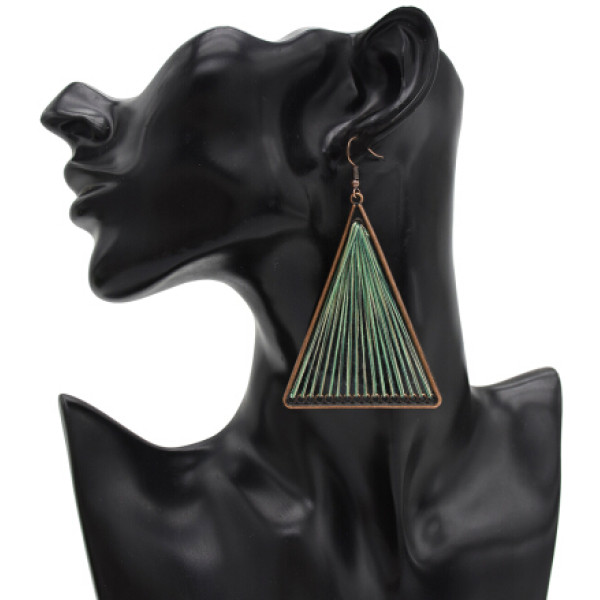 E-4911 Vintage Alloy Hollow Out Big Fashion  Triangle Dangle Drop Earrings Geometric Earrings