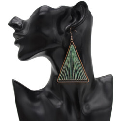 E-4911 Vintage Alloy Hollow Out Big Fashion  Triangle Dangle Drop Earrings Geometric Earrings