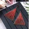 E-4911 Vintage Alloy Hollow Out Big Fashion  Triangle Dangle Drop Earrings Geometric Earrings