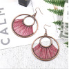 E-4912 Vintage Alloy Hollow Out Big Fashion Round Circles Dangle Drop Earrings Geometric Earrings