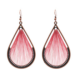 E-4913 Creative Winding Thread Earrings Hollow Out Big Waterdrop Dangle Drop Earrings Geometric Earrings