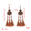 E-4909 3 Colors Bohimian Vintage Ethnic Thread  Tassel Drop Earrings For Women Jewelry Design