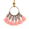 N-7122 Handmade Bohemian Embroidery Tassel Fringe Leather Pendant Necklace