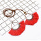 N-7123 Bohemian Vintage Ethnic Leather Rope Chains Pendant Necklaces Elegant Vintage Bronze Circles Long Tassel Drop Earrings Jewelry Set E-4929