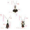 N-7125 3 Styles Bohemian Vintage Feather Bronze Pendant Necklace For Women Jewelry Design