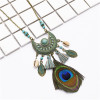N-7125 3 Styles Bohemian Vintage Feather Bronze Pendant Necklace For Women Jewelry Design