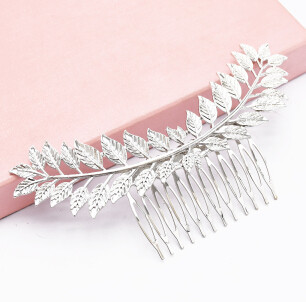 F-0533 New Fashion Gold Silver Metal Leaf Hair Comb Wedding Party Hair Accessories