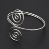 B-0912 Retro Trend Silver Gold Metal Adjustable Double Open End Spiral pattern Bracelet Bangle Cuff Bracelet