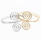 B-0912 Retro Trend Silver Gold Metal Adjustable Double Open End Spiral pattern Bracelet Bangle Cuff Bracelet