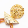 E-4926 6 Colors Bohemian Acrylic Round Circle Pendant Earrings European Fashion Gold Ear Stud   Drop Earrings for Women Party Jewelry