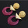 E-4926 6 Colors Bohemian Acrylic Round Circle Pendant Earrings European Fashion Gold Ear Stud   Drop Earrings for Women Party Jewelry