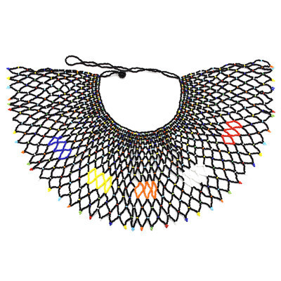 N-7134 Handmade Ethnic Choker Shawl Bib Collar Beads Statement Shawl Boho Jewelry For Women