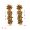 E-4931 Bohemian Drop Beaded Earrings Long Stud Flower Earring for Women
