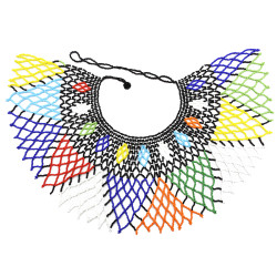 N-7120 3 Colors Trendy Bohemian Resin Bead Tassels Choker Necklace Pendant Jewelry Design