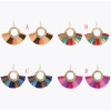 E-4986  Fashion Resin Crystal Beads Statement Plastic Tassel Drop Earrings for Women Boho Party Jewelry Gift