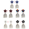 E-4991 5 Colos Enamel Flower Silver Alloy Bells Statement Earrings for Women Boho Wedding Party Jewelry
