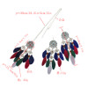 N-7147  E-4989 2 Colors Bohemian New Fashion Charming Feather Jewelry Set Long Tassel Drop Earring&Neclace For Women