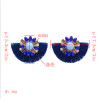 E-5005  Bohemian 4 Colors Big Acrylic Flower Short Tassel  Drop Dangle Earrings Elegant Tassels Statement Earrings for Women