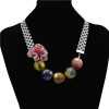 N-7149 New Fashion Elegant Lady Fashion Resin Beads Flower Choker Necklace