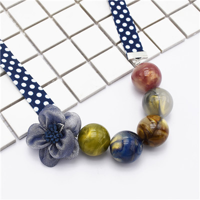 N-7149 New Fashion Elegant Lady Fashion Resin Beads Flower Choker Necklace
