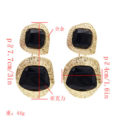 E-5010  5 Colors Gold Metal Geometric Shape Drop Earrings for Women Bohemian Party Jewelry Accessories