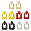 E-5011  5 Colors Simple Generous Concave Surface Alloy Ladies Earrings