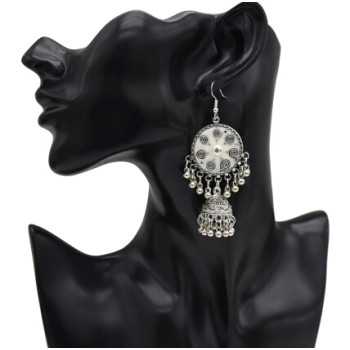 E-5012  6 Colors Boho Silver Metal Bells Statement Drop Dangle Earrings for Women Festival Party Jewelry