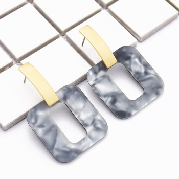 E-5014 3 Colors Acrylic Geometric Amber Pattern Earrings For Women