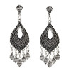 E-5020 Boho Silver Gold Metal Vintage Carved Flower Statement Drop Dangle Earrings for Women Vintage Jewelry