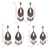 E-5020 Boho Silver Gold Metal Vintage Carved Flower Statement Drop Dangle Earrings for Women Vintage Jewelry