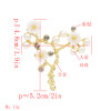 P-0423  Korean Women Fashion Cute Delicate Pearl  Gold Sprig Shaped  Flower Brooches Pin Scarf  Sweater Accessory