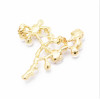 P-0423  Korean Women Fashion Cute Delicate Pearl  Gold Sprig Shaped  Flower Brooches Pin Scarf  Sweater Accessory