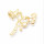 P-0423  Korean Women Fashion Cute Delicate Pearl  Gold Sprig Shaped  Flower Brooches Pin Scarf  Sweater Accessory