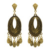 E-5020 Boho Silver Gold Metal Vintage Carved Flower Statement Drop Dangle Earrings for Women Vintage Jewelry