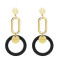 E-5025 Fashion Gold Alloy Drop Earrings Big Long Circle Pendant Stud Earrings for Women