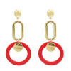 E-5025 Fashion Gold Alloy Drop Earrings Big Long Circle Pendant Stud Earrings for Women