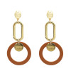 E-5025 Fashion Gold Alloy Drop Earrings Big Long Circle Pendant Stud Earrings for Women