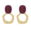 E-5026  4 Colors  Fashion Hollow  Gold Alloy resin  Drop Earrings Big Long Circle Pendant Stud Earrings for Women