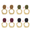 E-5026  4 Colors  Fashion Hollow  Gold Alloy resin  Drop Earrings Big Long Circle Pendant Stud Earrings for Women