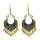 E-5032 Vintage Retro Roman Personality Peach Heart Metal Ball Tassel Drop Dangle Earrings Hook Earring for Women