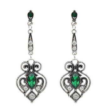 E-5031 3 Colors Hollow Out Vintage Silver Diamond Drop Earring For Women Jewelry Design