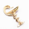 P-0424 Women Wine Glass Snake Brooch Pin Gold Alloy Enamel Party Lapel Pin Brooches Suit Accessories