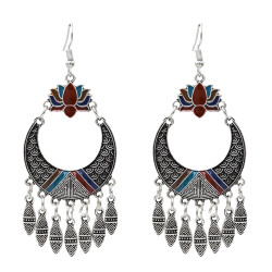 E-5035 Retro Carved Personalized Earring Long Tassel Drop Dangle Earrings For Women